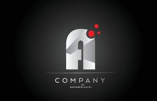 negro un icono del logotipo de la letra del alfabeto con un punto rojo. diseño adecuado para un negocio o empresa vector