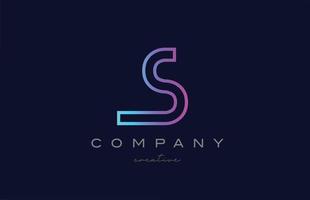 pink blue S alphabet letter logo icon. Creative template for a company or business with line design vector