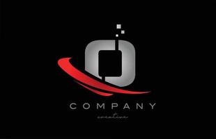rojo swoosh o icono del logotipo de la letra del alfabeto con color gris. diseño adecuado para un negocio o empresa vector