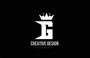 Diseño de icono de logotipo de letra del alfabeto g con corona de rey. plantilla creativa para negocios y empresas. vector