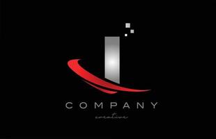 rojo swoosh i icono del logotipo de la letra del alfabeto con color gris. diseño adecuado para un negocio o empresa vector