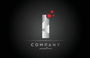 black I alphabet letter logo icon with red dot. Design suitable for a business or company vector