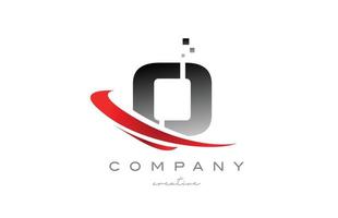 O alphabet letter logo icon with red swoosh . Design suitable for a business or company vector