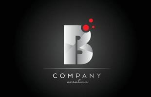 black B alphabet letter logo icon with red dot. Design suitable for a business or company vector