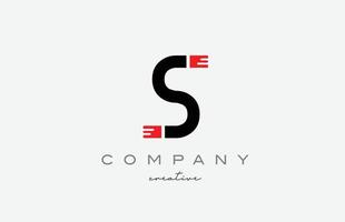 S black and red alphabet letter logo icon design. Creative template suitable for a company or business vector