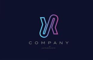 pink blue X alphabet letter logo icon. Creative template for a company or business with line design vector