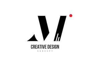 icono del logotipo de la letra del alfabeto de punto rojo m. plantilla creativa en blanco y negro para un negocio o empresa vector