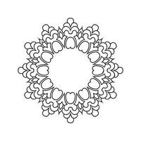 diseños de mandala de flores en blanco y negro. nueva ilustración de vector de arte mandala