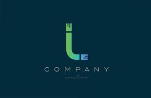 L green alphabet letter logo icon design. Creative template for a company or business vector