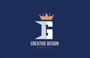 king crown G alphabet letter logo icon design. Creative template for business and company vector