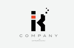 Dotted K alphabet letter logo icon. Dots template design for a business or company vector