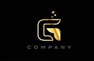 gold G alphabet letter logo icon. Creative design template for company and business vector