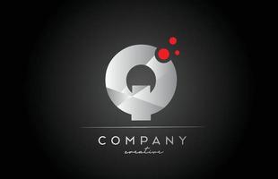 black Q alphabet letter logo icon with red dot. Design suitable for a business or company vector