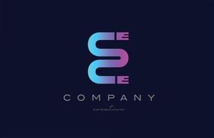 E pink and blue alphabet letter logo icon design. Creative template suitable for a company or business vector