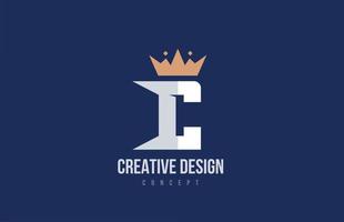 king crown C alphabet letter logo icon design. Creative template for business and company vector