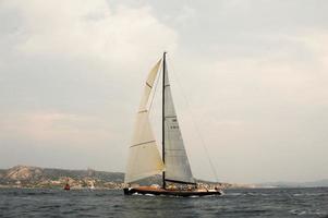 Sail boat on the ocean photo