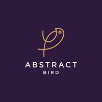 Abstract Flying Bird vector logo. Luxury bird, eagle, hawk, vector line logotype design.