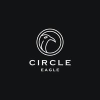 simple circle with abstract eagle head logo design template for animals vector