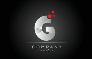 black G alphabet letter logo icon with red dot. Design suitable for a business or company vector