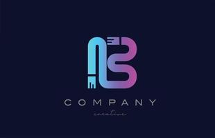 B pink and blue alphabet letter logo icon design. Creative template suitable for a company or business vector