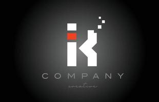 Diseño de icono de logotipo de letra del alfabeto de puntos k. diseño de plantilla para negocio o empresa vector