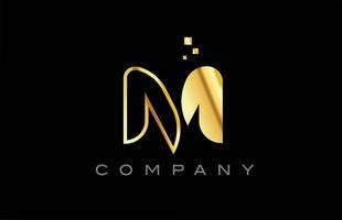 gold M alphabet letter logo icon. Creative design template for company and business vector