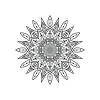 Black and white flower mandala art vector