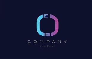 O pink and blue alphabet letter logo icon design. Creative template suitable for a company or business vector