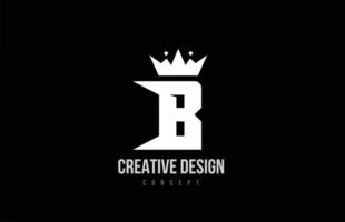 b diseño de icono de logotipo de letra del alfabeto con corona de rey. plantilla creativa para negocios y empresas. vector