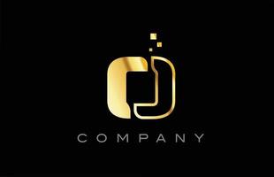 gold O alphabet letter logo icon. Creative design template for company and business vector