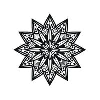 arte de mandala de flores en blanco y negro vector