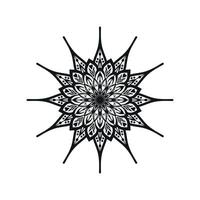 arte de mandala de flores en blanco y negro vector