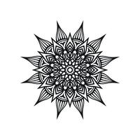 vector de mandala de flor blanco y negro