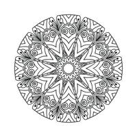 Black and white flower mandala vector