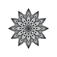 Black and white flower mandala art vector