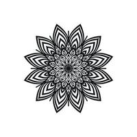 arte de mandala de flores en blanco y negro vector