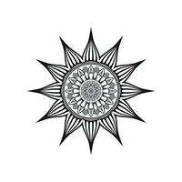 vector de mandala de flor blanco y negro