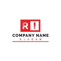 RI Letter Logo Design vector