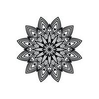 arte de mandala de flores en blanco y negro vector