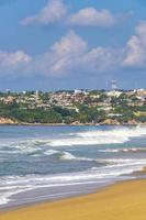 Extremely huge big surfer waves at beach Puerto Escondido Mexico. photo