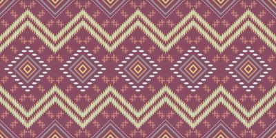 Ethnic textile fabric patterns background. Tribal Ikat geometry fabric seamless pattern vintage retro style. African motif royal luxurious ornate elegant ancient abstract ornament print vector. vector