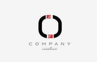 O black and red alphabet letter logo icon design. Creative template suitable for a company or business vector