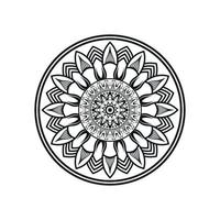 vector de mandala de flor blanco y negro