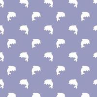 Seamless vector pattern with dolphin a gray background