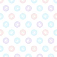 Seamless vector pattern with paw cat on a white background