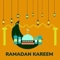 Ramadan kareem mubarak greeting cardbackground. vector