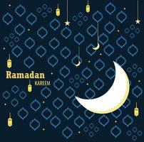 fondo de luna y estrella ramadan kareem. vector