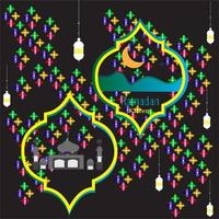 Ramadan Kareem. Islamic greeting card template with ramadan for wallpaper design. vector