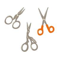 Scissors set. Vector hand drawn illustration. Craft, DIY.