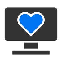tv azul gris sólido ilustración de san valentín vector e icono de logotipo icono de año nuevo perfecto.